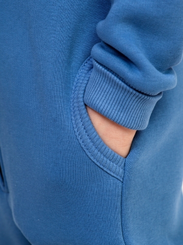 318-ДЖ. Комбинезон на молнии с капюшоном, джинсовый, хлопок 65%, 35% ПЭ, 3 нитка толстовка (начёс) 86,92,98,104